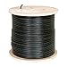 Vertical Cable Cat6, UTP, UV Jacket, Outdoor, CMX, Messenger, 1000ft, Black, Bulk Ethernet Cable, Wooden Spool