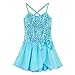 TiaoBug Girls Sequined Camisole Ballet Dance Tutu Dress Sweetheart Leotard Blue 4-5