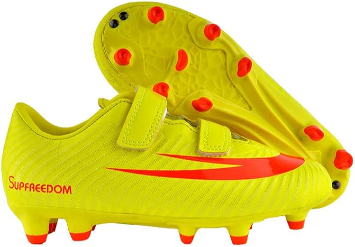 Amazon.com | ATHLECTI Kids Soccer Shoe Firm Ground Cleats Yellow Orange | Soccer