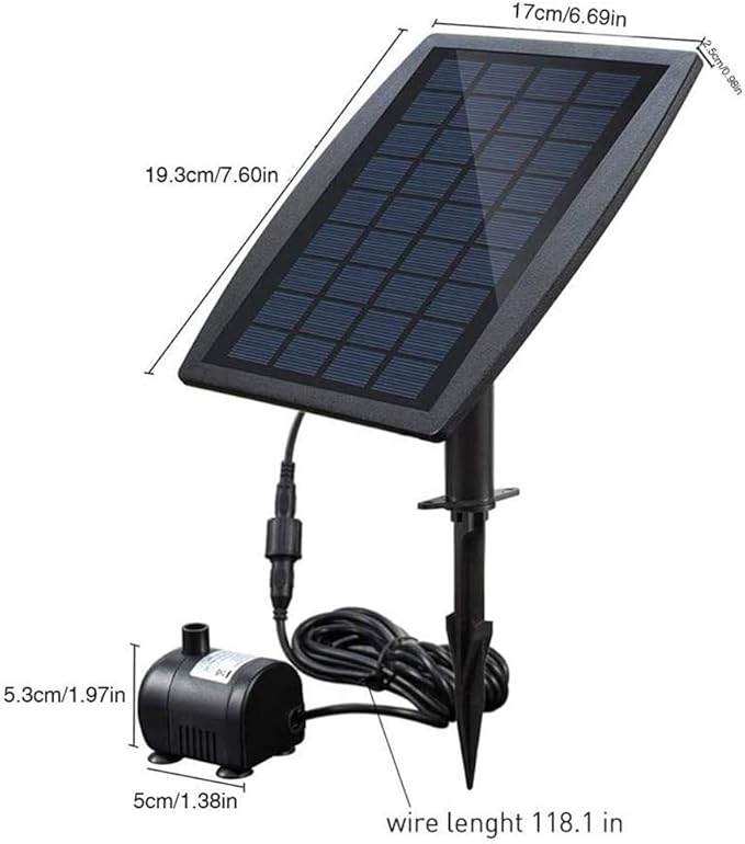 GzxLaY Bomba de Estanque de Panel Solar Bomba de Agua 9V 2.5W ...