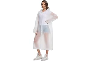 BATHRINS Reusable Rain Coats for Adults EVA Rain Ponchos for Men Women + Silicone Waterproof Shoe Covers
