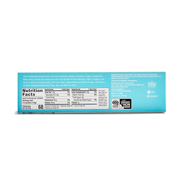 365 BY WHOLE FOODS MARKET, ORGANIC ORIGINAL WATER CRACKERS, 4.4 OZ