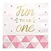 128 Piece Big Dot of Happiness Fun to be One - 1st Birthday Girl with Gold Foil - Party Tableware Plates, Napkins - Bundle for 32