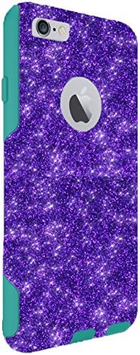 OtterBox iPhone 6 Plus Case - OtterBox Commuter Series Custom Glitter Case for iPhone 6 Plus, Retail Packaging - Purple/Teal (5.5 inch)