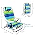 YATIO— 5 Positions Lay Flat Backpack Beach Chair Camping Chair, Aluminum Lightweight, Insulated Cooler, Drink Holder, Adjustable Pillow,Blue/Green Stripethumb 2