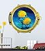 Walls 360 Peel & Stick Porthole Wall Decal Yellow Coral Fish Under The Sea (12 in x 10.5 in)