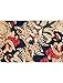 Allegra K Men Point Collar Button Down Vintage Floral Print Summer Shirts Medium Camel