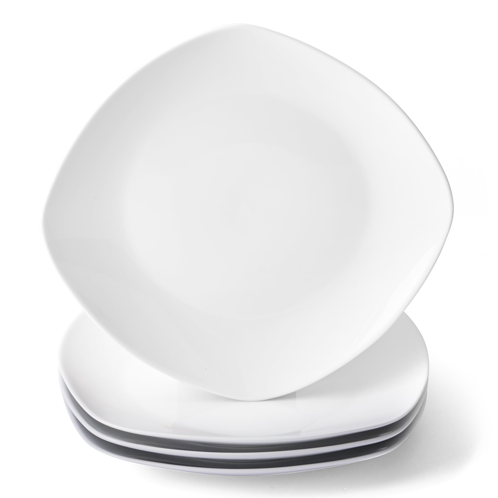 Photo 1 of 10" Square Dinner Plates Set of 4, White Ceramic Plates for Dinner, Salad, Appetizer & Dessert, Microwave, Dishwasher Safe Dinnerware for Kitchen, Perfect for Party Wedding Birthday & Christmas Dishes