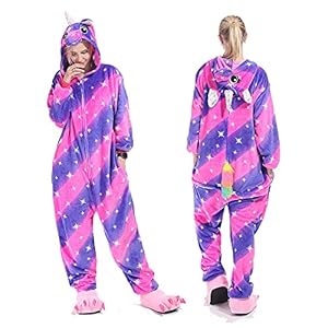 Kigurumis paarse eenhoorn Animal Onesie Cartoon Dier Winter Pyjama Vrouwen Volwassen Cartoon Jumpsuit Kostuum Fleece…