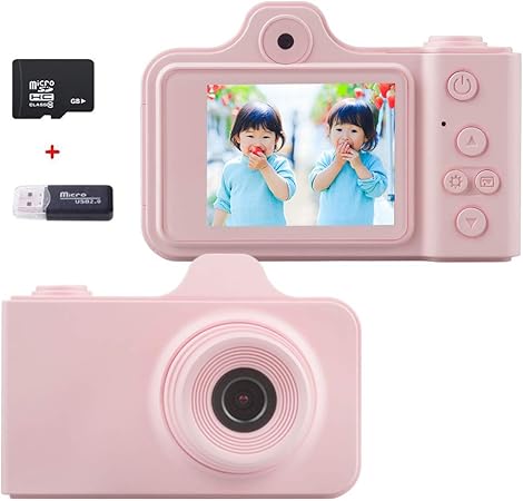 Amazon Alteng 子供用デジタルカメラ キッズカメラ 子供用カメラ 軽量 可愛いデザイン 1600万画素 Hd1080p 広角レンズ 2 0インチips 写真動画連続撮影 自撮り可能 Usb充電 タイミング 多機能 多国語設置 16gのsdカード附属 子供プレゼント ピンク デジタルカメラ