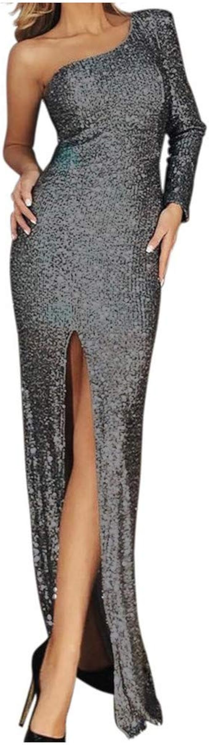 Amazon ウェディングドレス ファッション Foreted 袖あり きらきら ロングドレス フロア丈 セクシー ゴールド パーティー 細身 美しいライン 花嫁 おしゃれ イブニングドレス 華やか フォーマル キャミ ワンピース 結婚式 ドレス ワンピース チュニック 通販