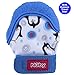 Nuby Soothing Teething Mitten with Hygienic Travel Bag, Blue Penguins, 1 Count (Pack of 1)