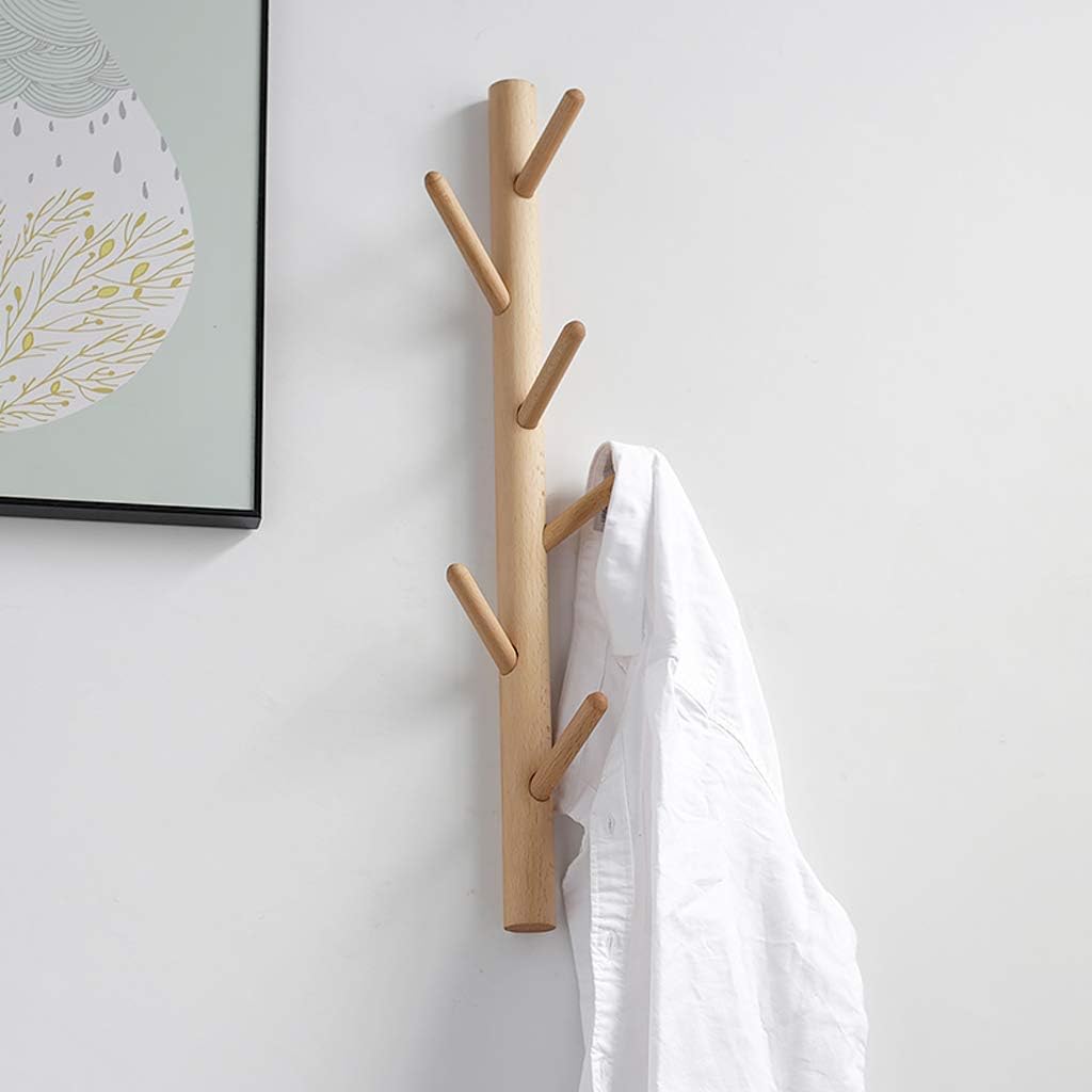 QNN Home Ic Coat Rack WallMounted SelfAdhesive, Wood Modern Design