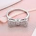 Taoqiao 925 Sterling Silver Rings for Women, Bowknot Cubic Zirconia Promise Rings for Her, Stackable Cute Princess Anniversary Wedding Ring Forever Love Knot Stacking Ring (Silver, 7)