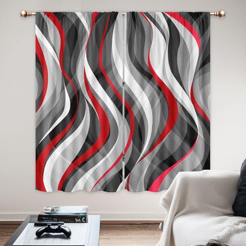 Mitpok Red Wavy Line Curtains