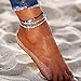 ATIMIGO 2PCS Boho Beach Layered Rope Anklet Bracelet Sunflower Elehant Charm Handmade Foot Jewelry for Women Teen Girls