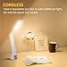 KEDSUM LED Portable Desk/Study Lamp with Rechargeable Battery, Cordless Foldable Lamp with 3 Lighting Mode Selection (Bright White)