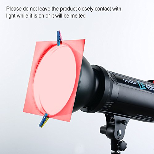 9 Pack Gel Filter Colored Correction Gel Light Filter Transparent Color