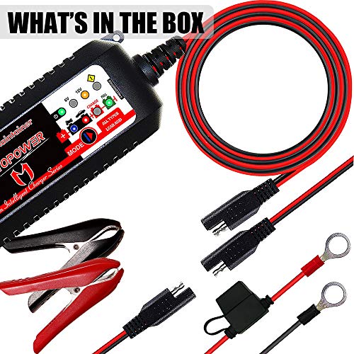 MOTOPOWER Maintainer 6V/12V 4AMP Fully Automatic Smart Charger with Battery Recovery Mode