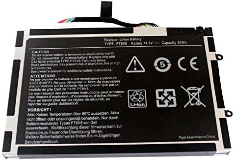 Yashufu 63Wh PT6V8 New Laptop Replacement Battery for Dell Alienware M11x R1 R2 R3 M14x R1 8P6X6 08P6X6 T7YJR P06T PT6V8