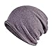 Jemis Womens Cotton Chemo Hat Beanie Scarf - Beanie Cap Bandana for Cancer (2 Pack Gray Purple)