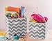 DII Non Woven Polyester Storage Bin, Chevron, Gray, Large Set of 2