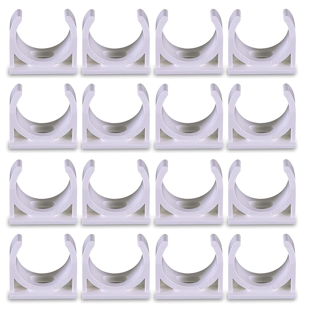 30 Pcs PVC Water Pipe Clamps Clips Push-Fit Fittings Pipe Clips Conduit Fittings for 25mm Pipeline White