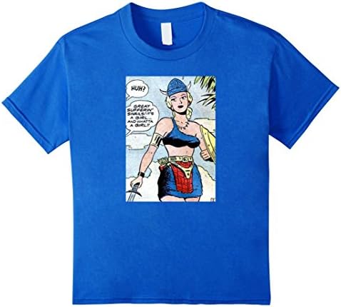 unisex-child T-shirt Classic Superhero Superheroine It's A Girl 4 Royal Blue