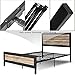 Amooly Full Metal Bed Frame with Wood Headboard Platform Bed Frame/Strong Slat Support/Easy Assembly/Box Spring Optional