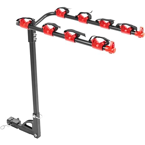 Rage Powersports 4 Bike Hitch Mounted 1 14 Or 2 Receiver Bicycle Carrier Rack