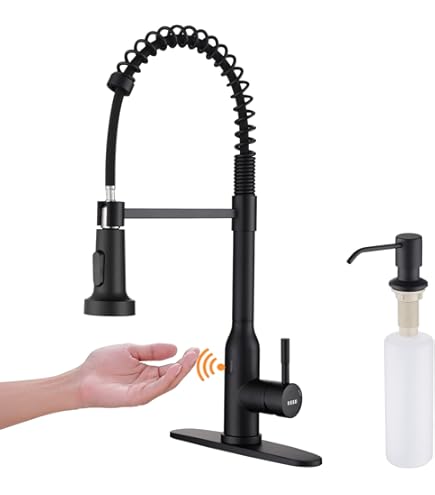 Mua GIMILI Matte Black Touchless Kitchen Faucet Motion Sensor Activated Smart Hands Free Kitchen Faucets With Pull Down Sprayer Single Handle Spring Kitchen Sink Faucet B08twfqpnl Mua GIMILI Matte Black Touchless Kitchen Faucet Motion Sensor Activated Smart Hands Free Kitchen Faucets With Pull Down Sprayer Single Handle Spring Kitchen Sink Faucet B08twfqpnl