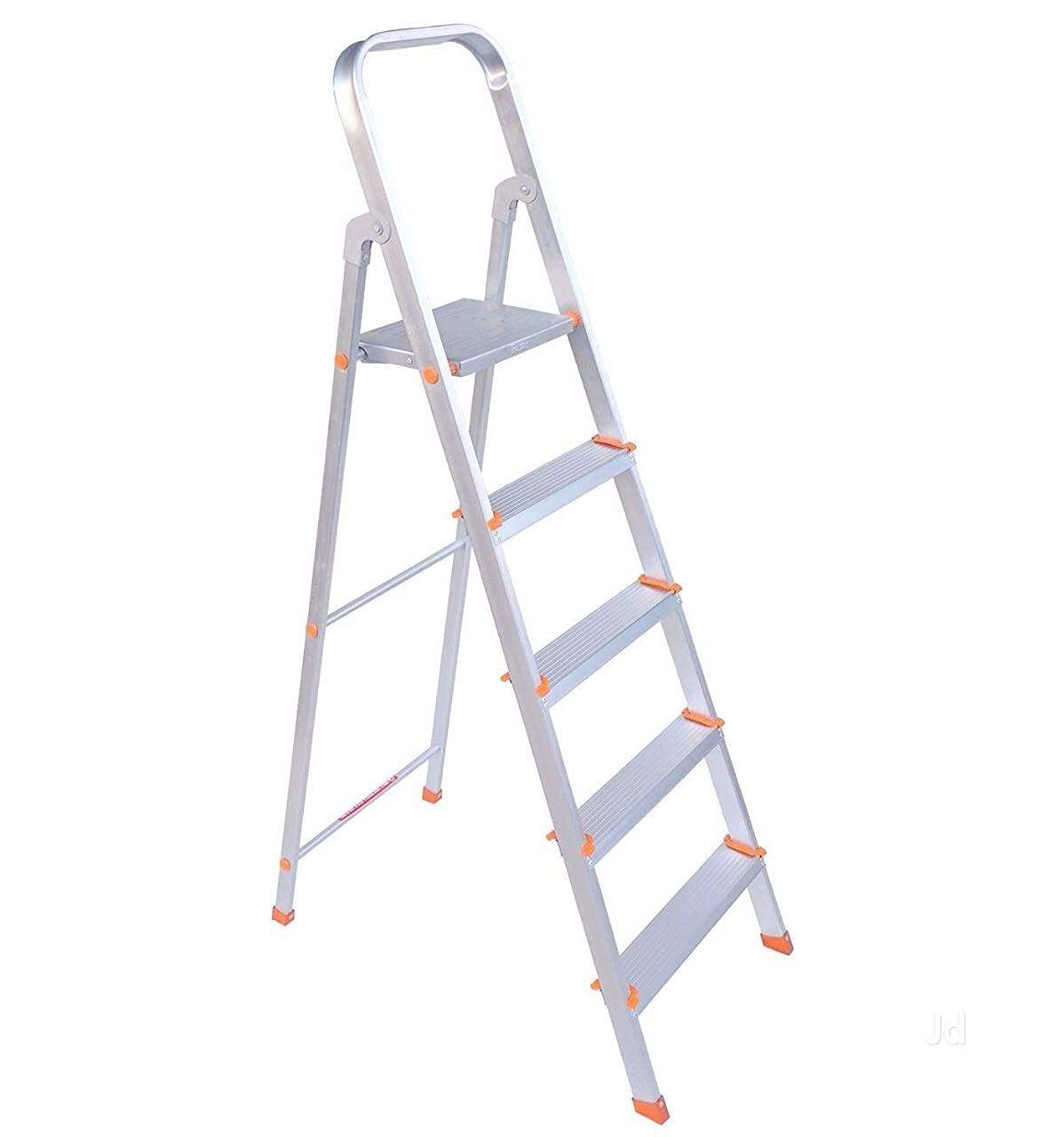 SB Aluminium Ladder for Home/ Office 5 Steps A Type Alluminium Foldable
