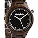 Wood Grain Handmade Mens Wrist Watch - Natural Black Sandalwood All Wooden Watch