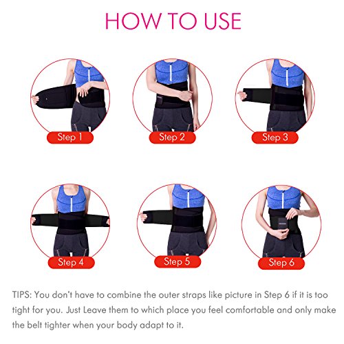 DARCHEN Back Pain Relief Belt Lower Back Massage Brace Therapy Lumbar & Waist Support Belt For Scoliosis, sciatica For Women & Men (Black, Medium)