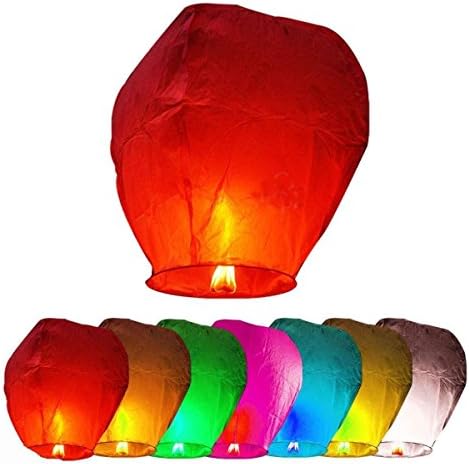 10pcs Mix color Wishing Lanterns Lantern Skylanterns Lamp Chinese Paper Sky Candle Wedding Flying Party Shade Kong Ming