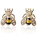 CRB For Women Gold Tone Crystal Bumblebee Bumble Honey Bee Stud Earrings