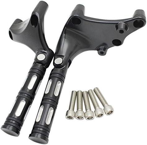 MAGGIE MOTO Edge Cut CNC Rear Passenger Foot Peg Foot Rests Pedal &amp; Mount For Harley Davidson Harley Sportster IRON XL 883 1200 48 72 2014-2016 14-UP (Black)
