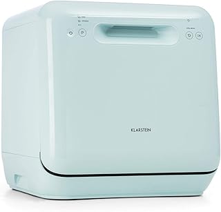 Klarstein Aquatica - Mini-Tischgeschirrspüler, EEC A, 125 kWh/Jahr, 2 Maßgedecke, freistehend, Installationsfrei, 360° Wäsche, 3 Programme, Touch Control, Wasserverbrauch: 5 Liter, grün