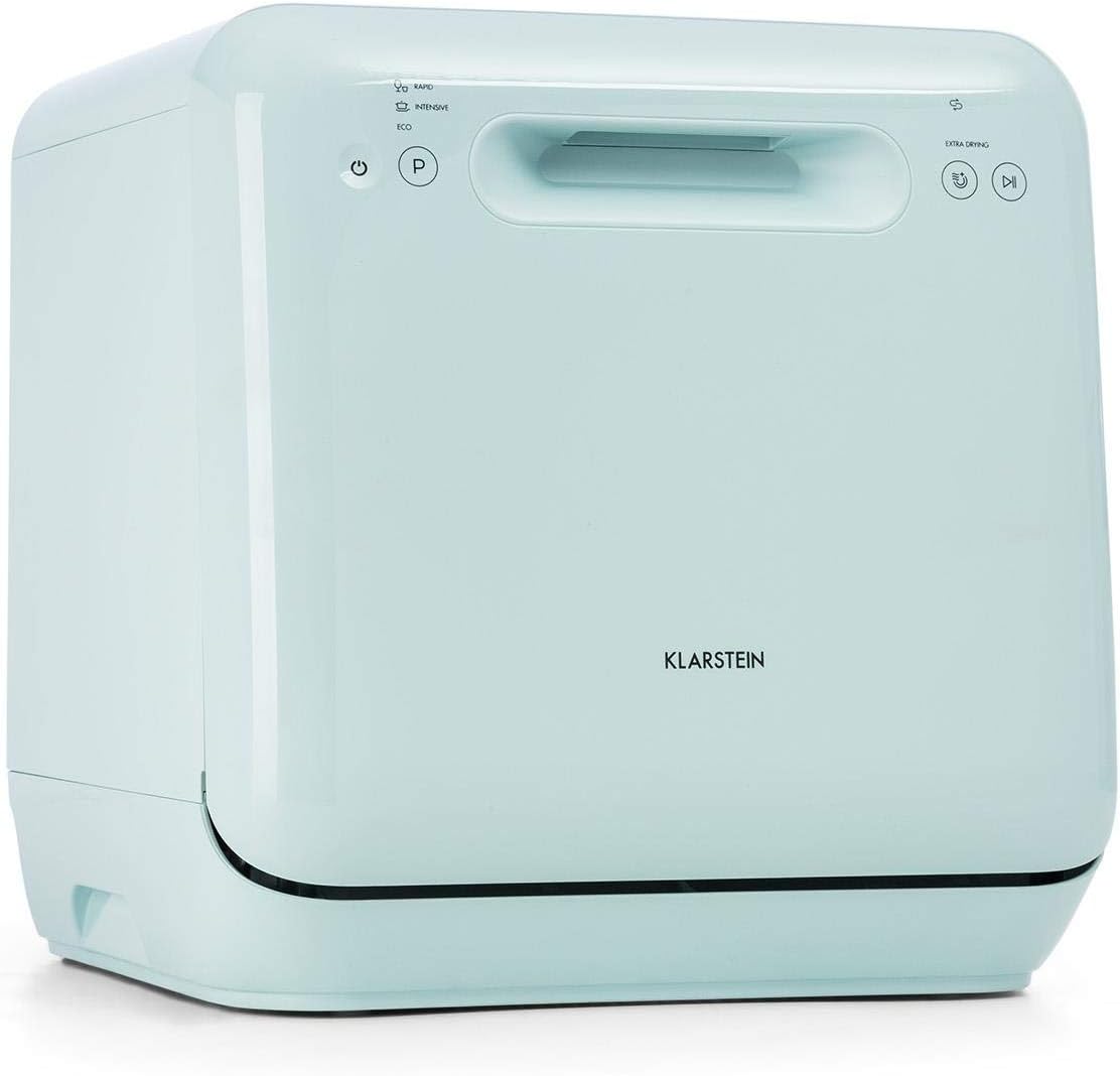 Klarstein Aquatica - Mini-Tischgeschirrspüler, EEC A, 125 kWh/Jahr, 2 Maßgedecke, freistehend, Installationsfrei, 360° Wäsche, 3 Programme, Touch Control, Wasserverbrauch: 5 Liter, grün