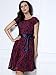MIUSOL Women's Vintage Floral Lace Contrast Bow Cocktail Evening Dress, Dark Red and Purple, Small