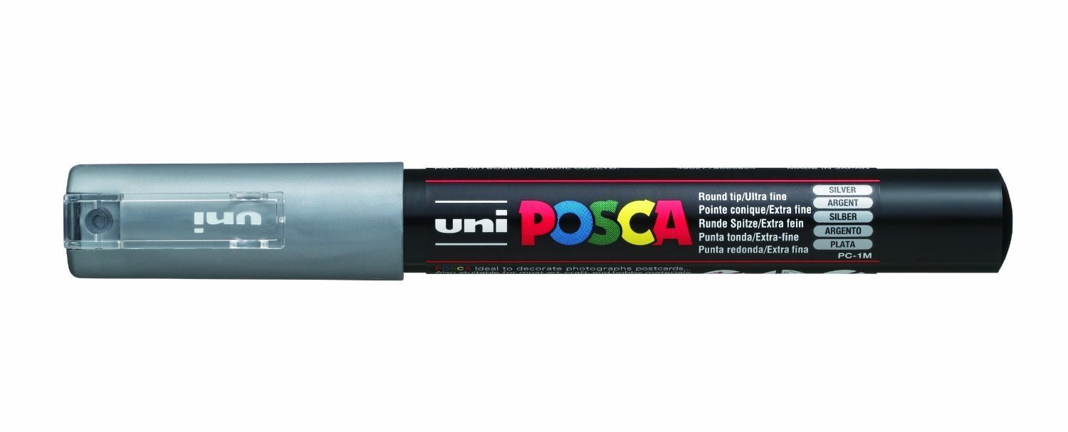 Uni-Ball 17913000 Posca Extra Fine Bullet Tip Marker - Silver