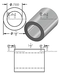 Aluminum Spacer 1-1/8" OD x 3/4" ID x Choose Your