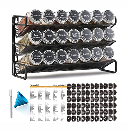 SpaceAid Spice Rack Organizer with 21 Jars
