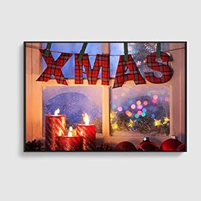 Framed Canvas Home Artwork Decoration Merry Christmas Canvas Wall Art for Living Room, Bedroom - 16x24 inches