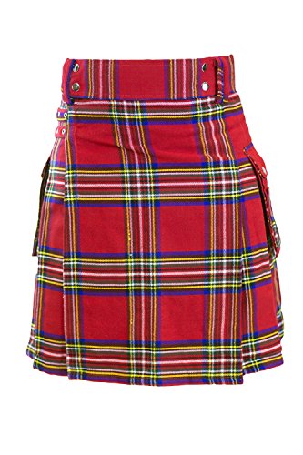 Verillas Men's Tartan V-Kilt Kilt w/ Cargo Pockets 30 Plaid