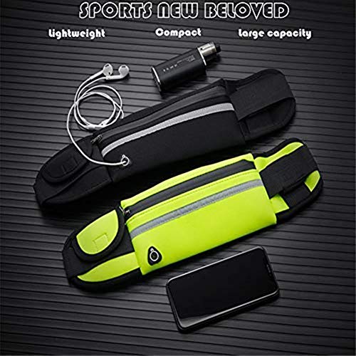 FChome Running Belt Waist Pack-Reflective Waterproof Running Waist Belt-Runners Waist Bag-Adjustable Running Pouch for All Kinds of Phones,Black
