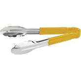 Winco 9" Yellow Plastic Serving Tongs | Color coded, Grip foods, Restaurant service, Great for Salads and Buffets