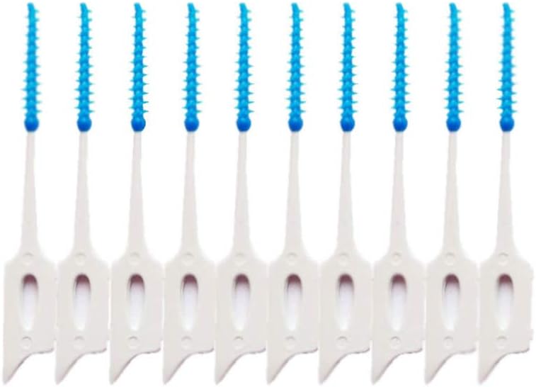 Supvox 160Pcs Interdental Brushes Silicone Toothpicks Dual-Heads Teeth Cleaner for Oral Care Portable and Convenient (Blue) - Image 5