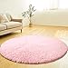 LOCHAS Round Area Rugs Super Soft Girls Rug Living Room Bedroom Home Shaggy Carpet 4-Feet (Pink)