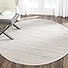 SAFAVIEH Adirondack Collection Area Rug - 8' Round, Ivory & Silver, Modern Ombre Design, Non-Shedding & Easy Care, Ideal for High Traffic Areas in Living Room, Bedroom (ADR113B)